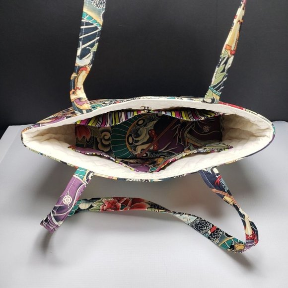 Handmade Handbag Tote "Zen Charmer" Japanese Motif - Picture 4 of 5